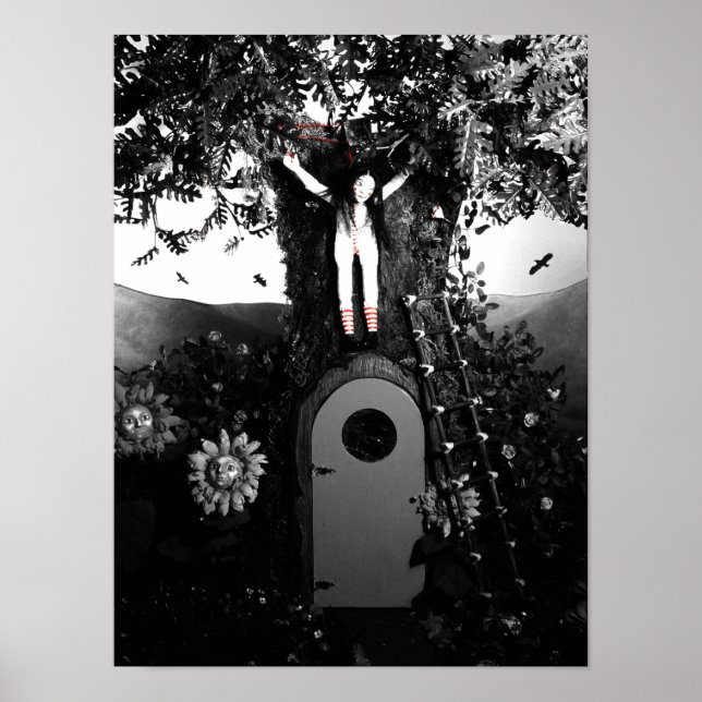 Blood Tea och Red String Doll i Träd Skriv ut Poster (Framsidan)