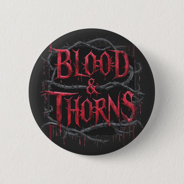 Blood & Thorns gotisk design – mörk och kantig  Knapp (Framsida)