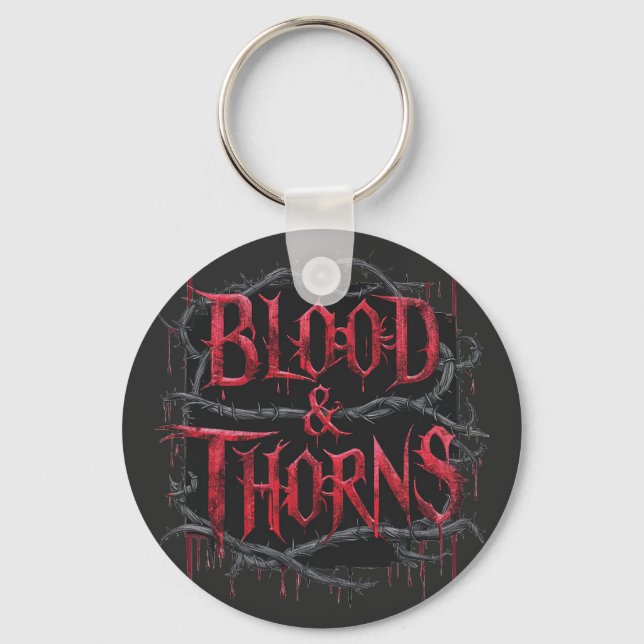 Blood & Thorns gotisk design – mörk och kantig  Nyckelring (Framsida)