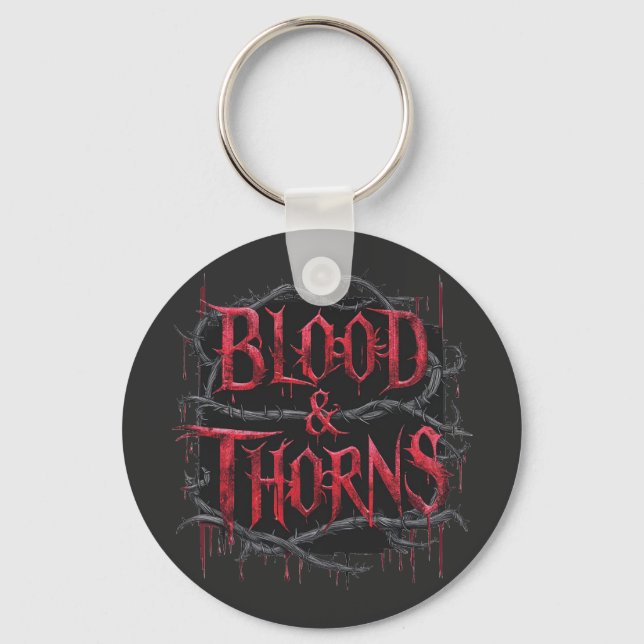 Blood & Thorns gotisk design – mörk och kantig  Nyckelring (Framsida)