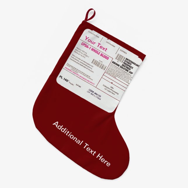 Blood Transfusion Bag Stor Julstrumpa (Framsidan (Hängande))