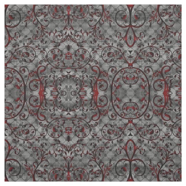Blood Vine Damask Goth Mönster Fabric Tyg (Provkarta)