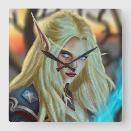 Bloodelf Magician Fyrkantig Klocka