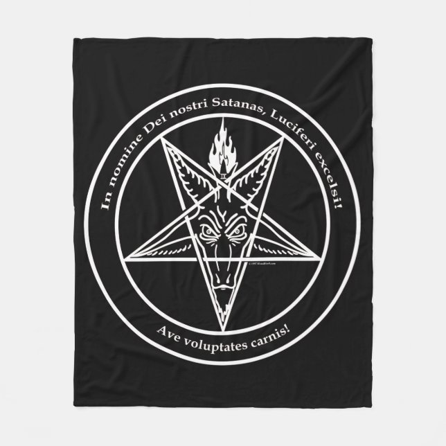 Bloodfire Baphomet beställnings- medelullfilt Fleecefilt (Framsidan)