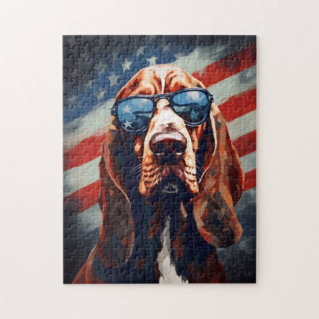 Bloodhound 4:e juli Independence day Pussel (Vertikal)