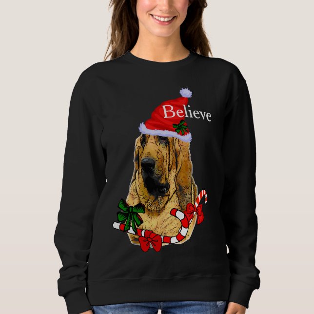 Bloodhound Älskare jul Merry T Shirt (Framsida)