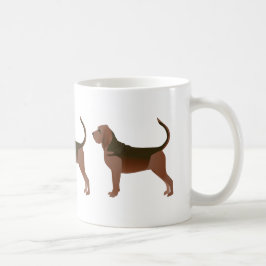 Bloodhound Basic-rasillustration Silhouette Kaffemugg
