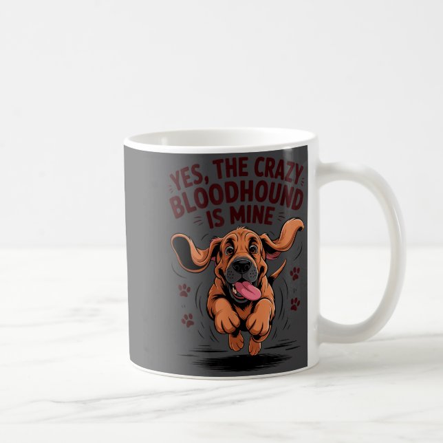 Bloodhound Breed Cute Pet Dog Lover Cartoon Funny  Kaffemugg (Höger)