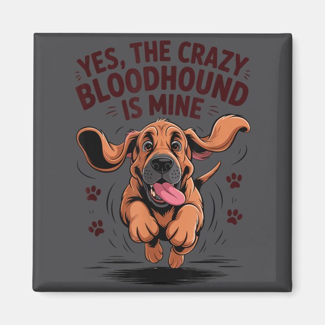 Bloodhound Breed Cute Pet Dog Lover Cartoon Funny  Magnet (Framsidan)