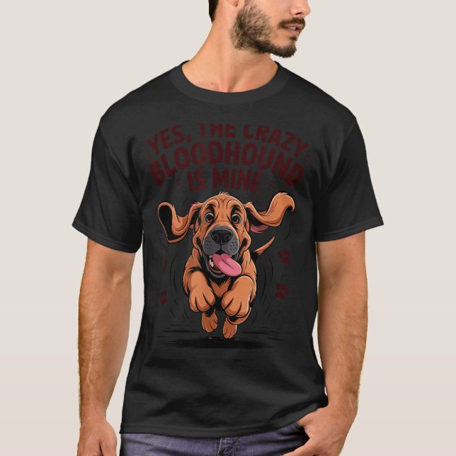 Bloodhound Breed Cute Pet Dog Lover Cartoon Funny  T Shirt (Framsida)