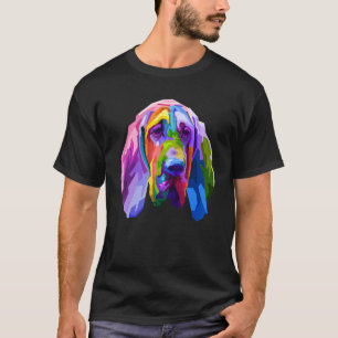 Bloodhound Colorful Pop Art Porträtt för Hundägare T Shirt