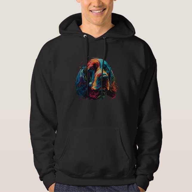 Bloodhound Colorful Pop Splash Tie Dye Hoodie (Framsida)