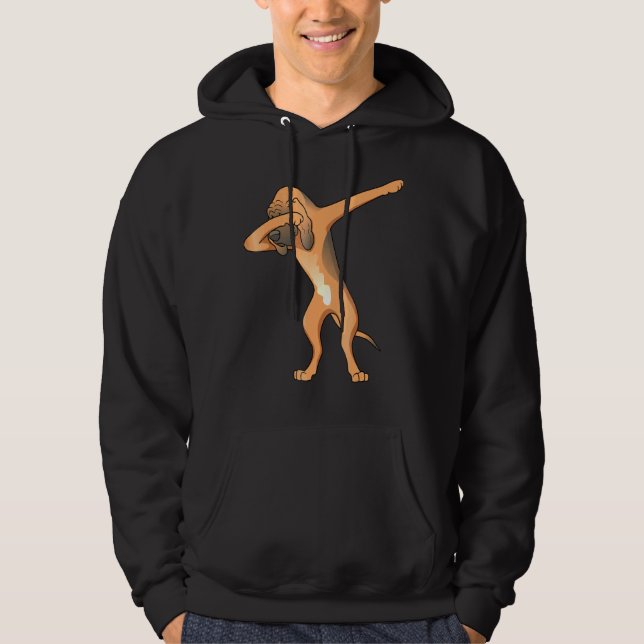 Bloodhound Dabbing Hund Dab Dance Hoodie (Framsida)