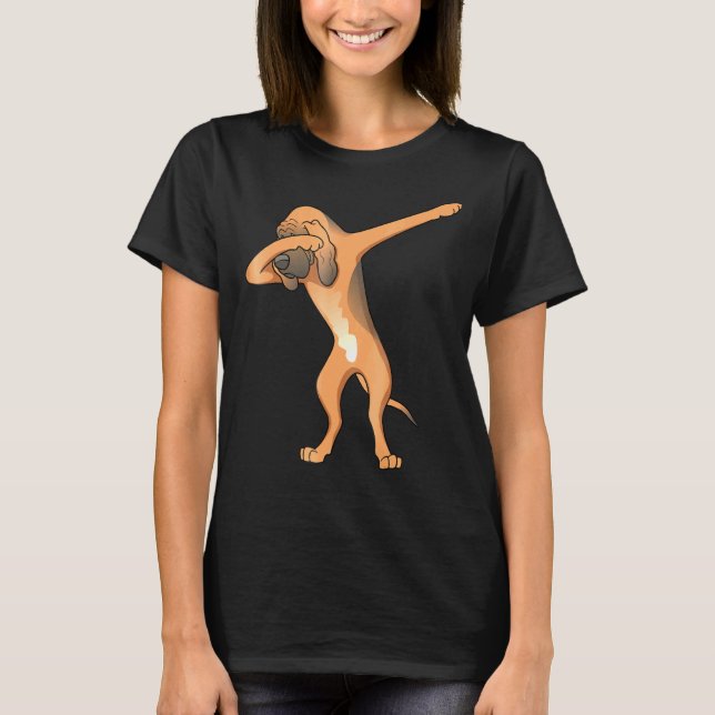 Bloodhound Dabbing Hund Dab Dance T Shirt (Framsida)