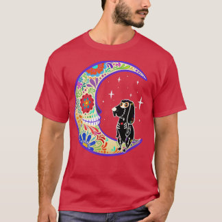 Bloodhound Dia de Los Muertos Skeleton  T Shirt