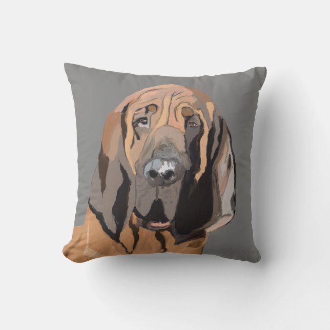 Bloodhound Digital Teckning Kudde (Framsida)