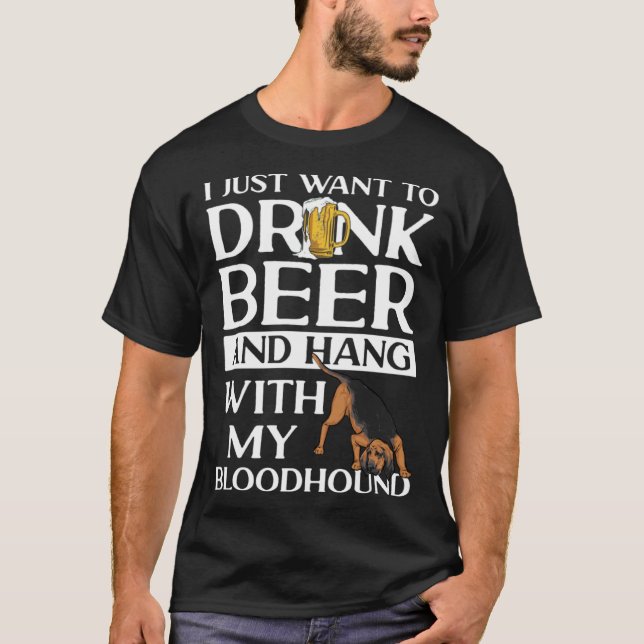 Bloodhound Dog Beer T Shirt (Framsida)