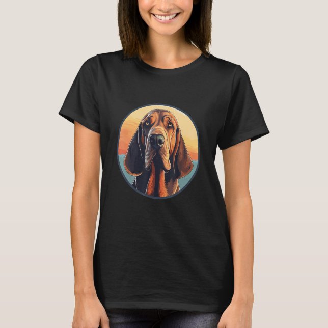 Bloodhound Dog Cute Dog Breed Dog Motif  1 T Shirt (Framsida)