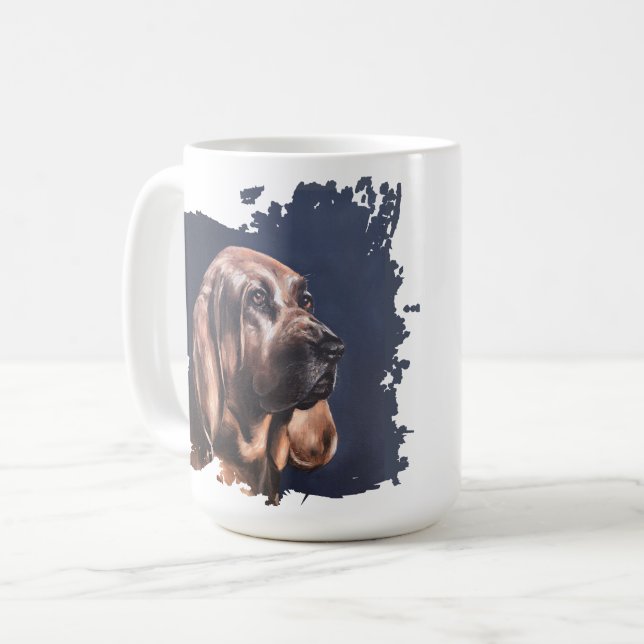 Bloodhound dog love mug  kaffemugg (Framsida vänster)
