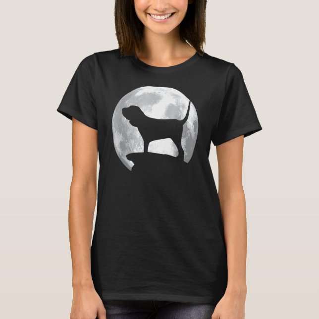 Bloodhound Eclipse Full Moon Halloween Costume T Shirt (Framsida)