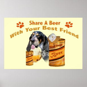 Bloodhound en öl poster