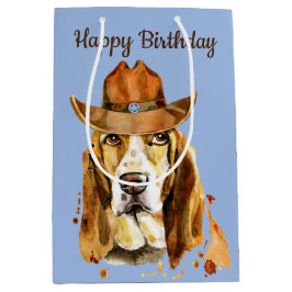 Bloodhound från födelsedagen med Cowboy Hat