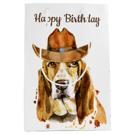 Bloodhound från födelsedagen med Cowboy Hat