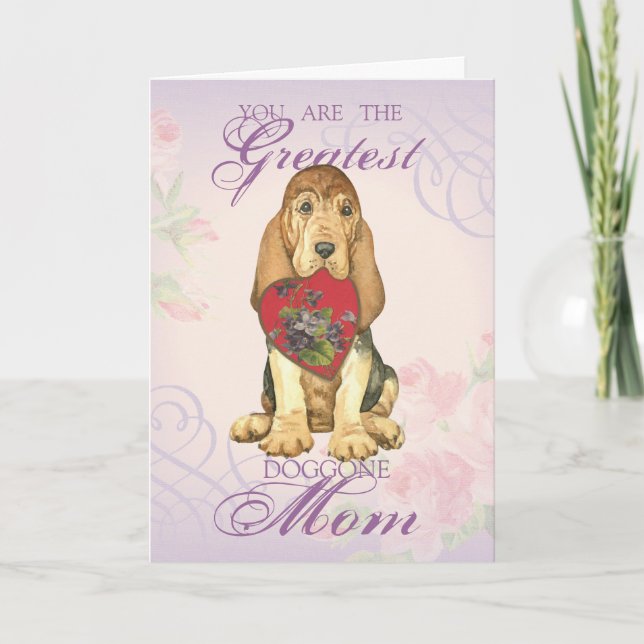 Bloodhound Heart Mamma Kort (Framsida)