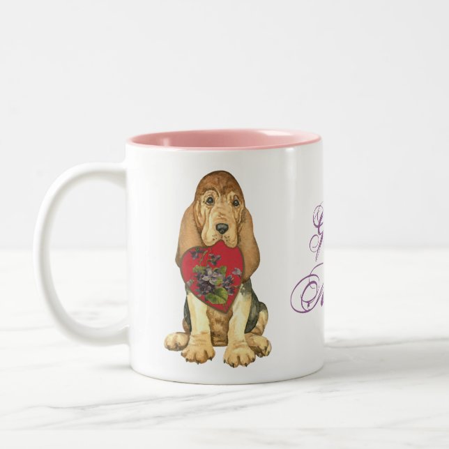 Bloodhound Heart Mamma Två-Tonad Mugg (Vänster)