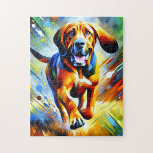 Bloodhound Hund Akryl Konsttryck Hundälskare Prese Pussel