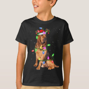 Bloodhound Hund älskare Julafton Ljus Santa Bloodh T Shirt