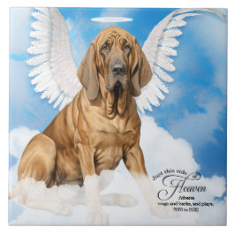 Bloodhound Hund Angel Anpassningsbar Pet Memorial Kakelplatta
