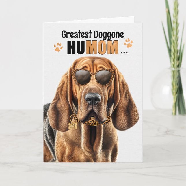 Bloodhound Hund Best HuMOM Aldrig Mors dag Helgkort (Framsida)