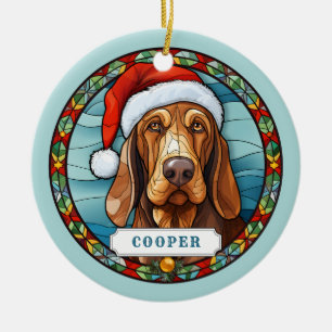 Bloodhound Hund Ceramic Circle Ornament