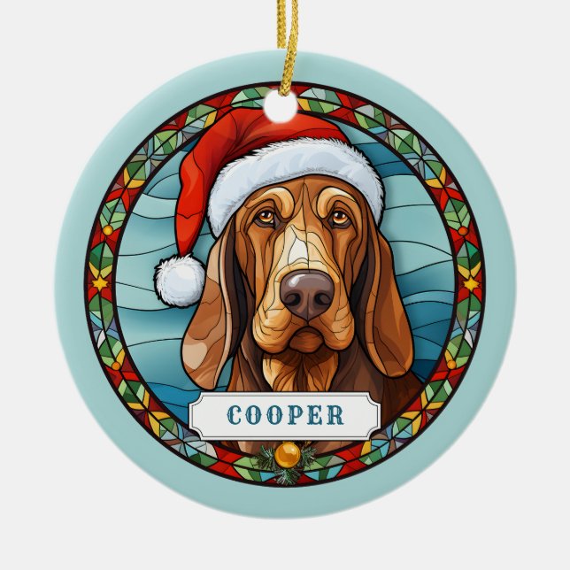 Bloodhound Hund Ceramic Circle Ornament (Framsidan)
