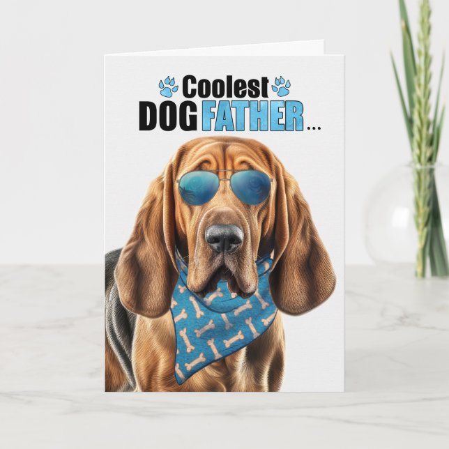Bloodhound Hund Coolest Pappa Alltid Fars dag Helgkort (Framsida)