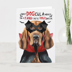 Bloodhound Hund Funny Count DOGcula Halloween Helgkort