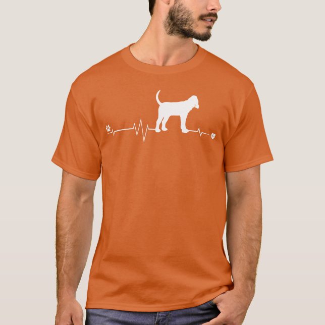 Bloodhound Hund Heartslag Animell Gift Hundar Ras  T Shirt (Framsida)