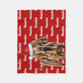 Bloodhound Hund jul-Helgdag Namn Fleecefilt