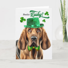 Bloodhound Hund Lucky St patrick's day Helgkort
