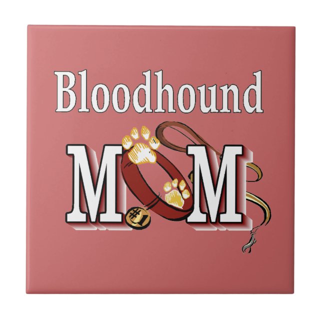 Bloodhound Hund MAMMA Kakelplatta (Framsidan)