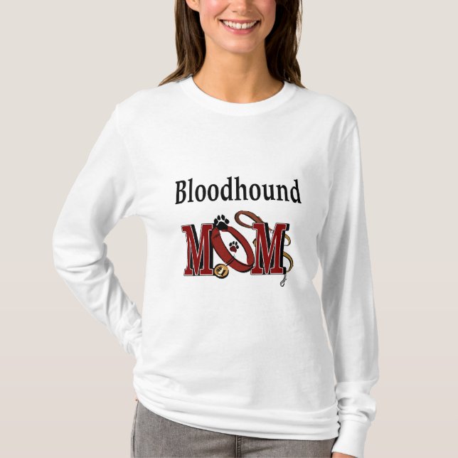 Bloodhound Hund MAMMA Tee Shirt (Framsida)