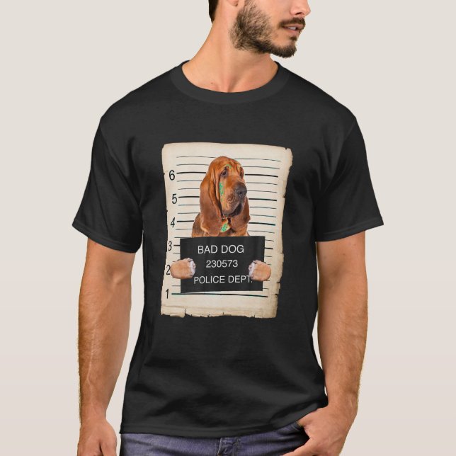 bloodhound Hund mugg shot T Shirt (Framsida)