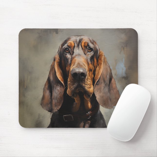 Bloodhound-hund Musmatta (Med mus)