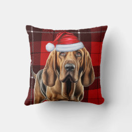 Bloodhound Hund Red Helgdag Play jul Kudde