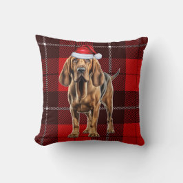 Bloodhound Hund Red Helgdag Play jul Kudde