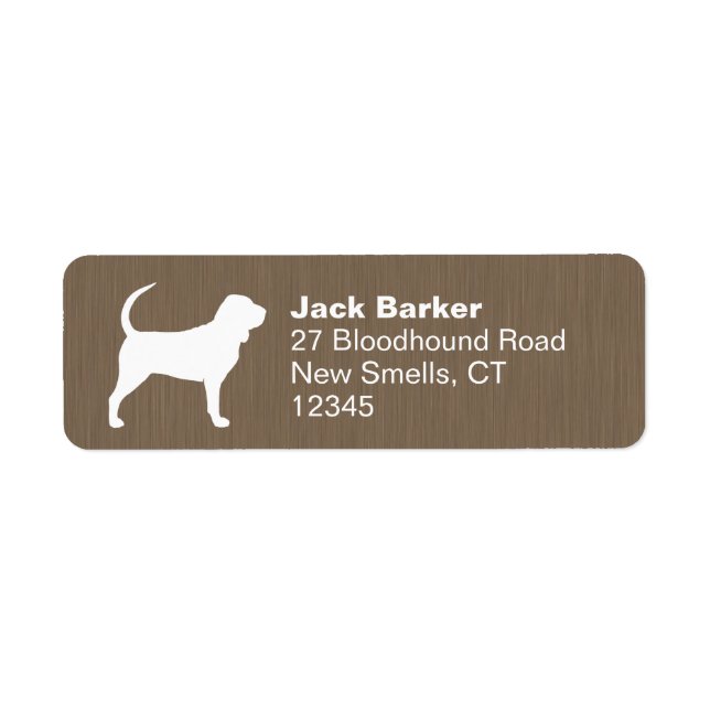 Bloodhound Hund Silhouette-Returetiketter Returadress Etikett (Framsidan)