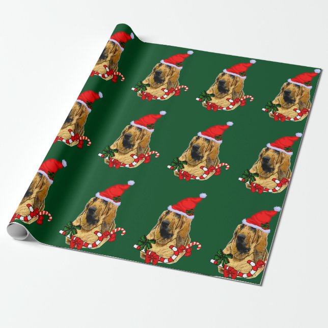 Bloodhound i jultomten presentpapper (Utrullad)