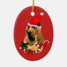 Bloodhound jul julgransprydnad keramik