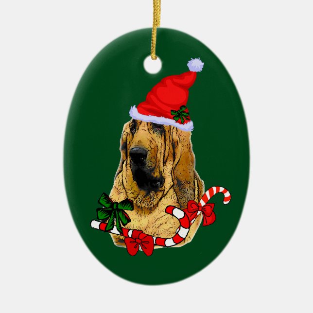 Bloodhound jul julgransprydnad keramik (Framsidan)